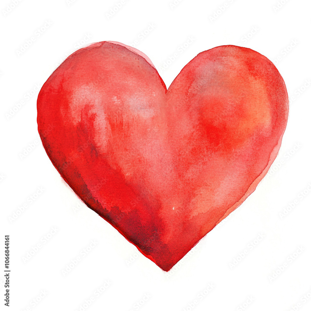 Abstract Red Heart Painting on White Background Abstract Red Heart Painting on White Background