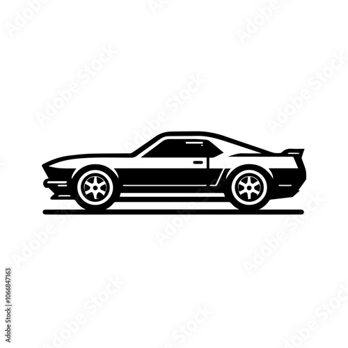 Sport Car Side Profile Vector - Sleek Modern Automotive Silhouette Illustration for Design Projects