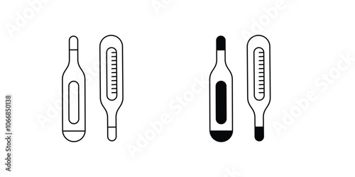 thermometer set icon with white background vector stock illustration