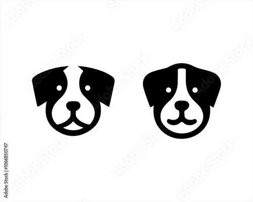 silhouette dog faces head logo vector illustration.