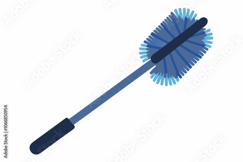 Beautiful clean tool, Plastic toilet brush on white