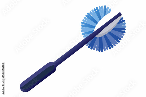 Beautiful clean tool, Plastic toilet brush on white