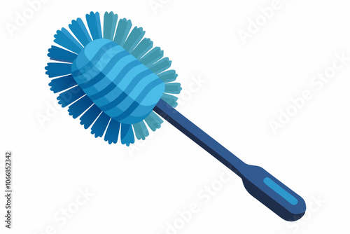 Beautiful clean tool, Plastic toilet brush on white