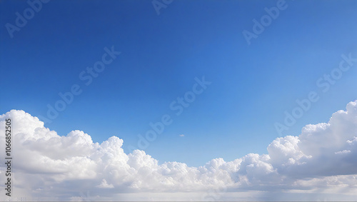 blue sky and stratocumulus clouds with large copy space