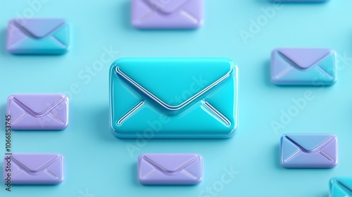 Colorful Email Icons on a Bright Background