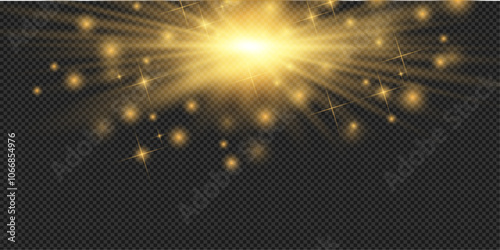 Light effect isolated flare, tire explosion, dust line, solar flare, star spark, sunlight, vector background, space for text