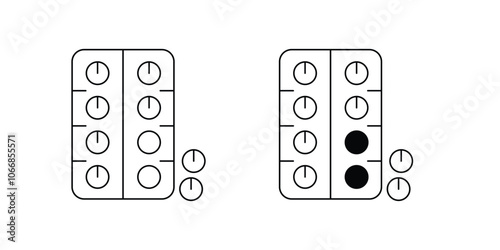 drugs set icon with white background vector stock illustration
