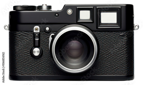 PNG Black rangefinder camera black white background electronics.