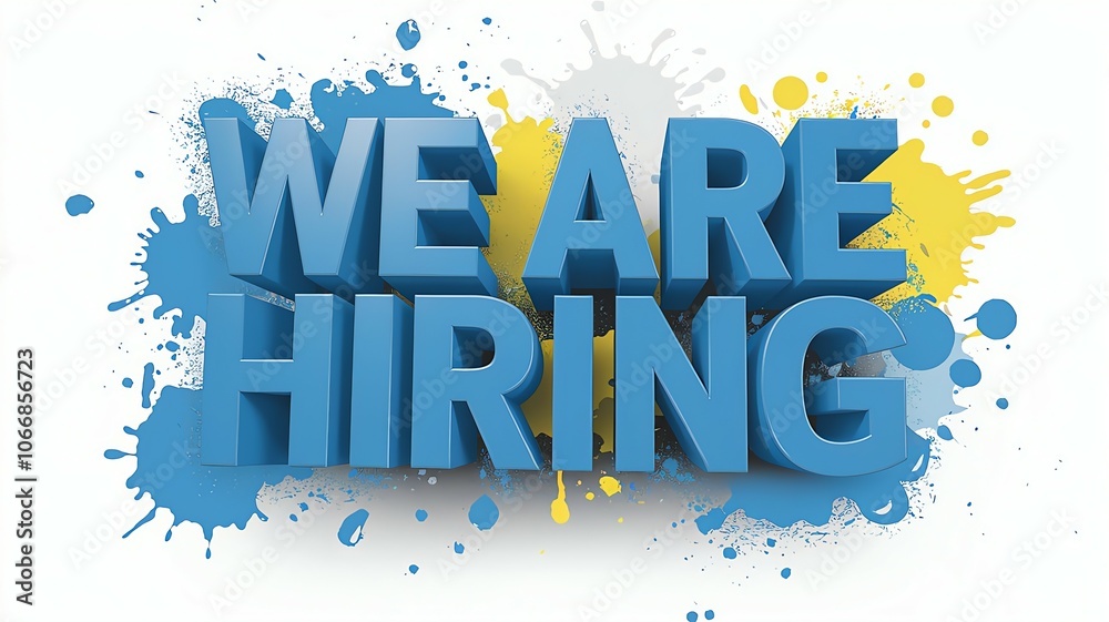 Fototapeta premium we are hiring text 3d