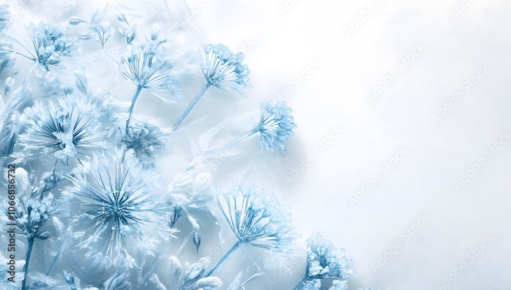Frozen Delicate Flowers in a Winter Wonderland Frozen Delicate Flowers in a Winter Wonderland