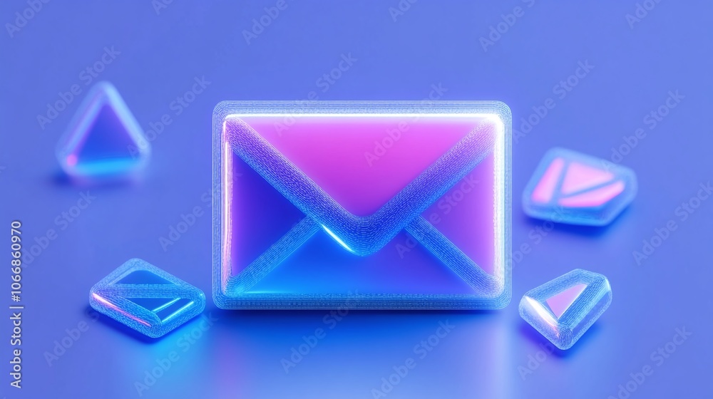 Modern Email Icons on a Trendy Background Modern Email Icons on a Trendy Background