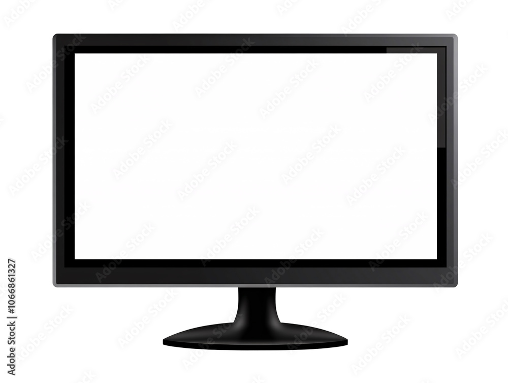 a black computer monitor with a white screen a black computer monitor with a white screen