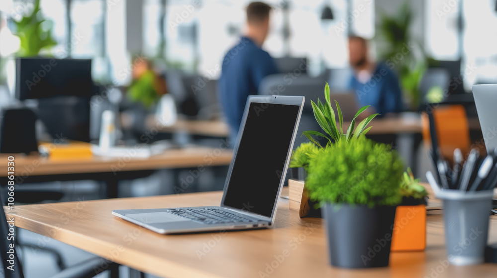 Casual Business Office with People in Background Casual Business Office with People in Background