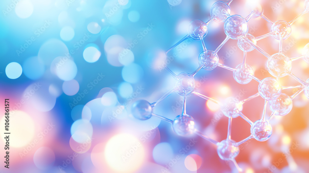 Close-up of interconnected molecular structure, shimmering lights in pastel hues, high detail with soft focus edges, visually striking with a scientific aesthetic. Close-up of interconnected molecular structure, shimmering lights in pastel hues, high detail with soft focus edges, visually striking with a scientific aesthetic.