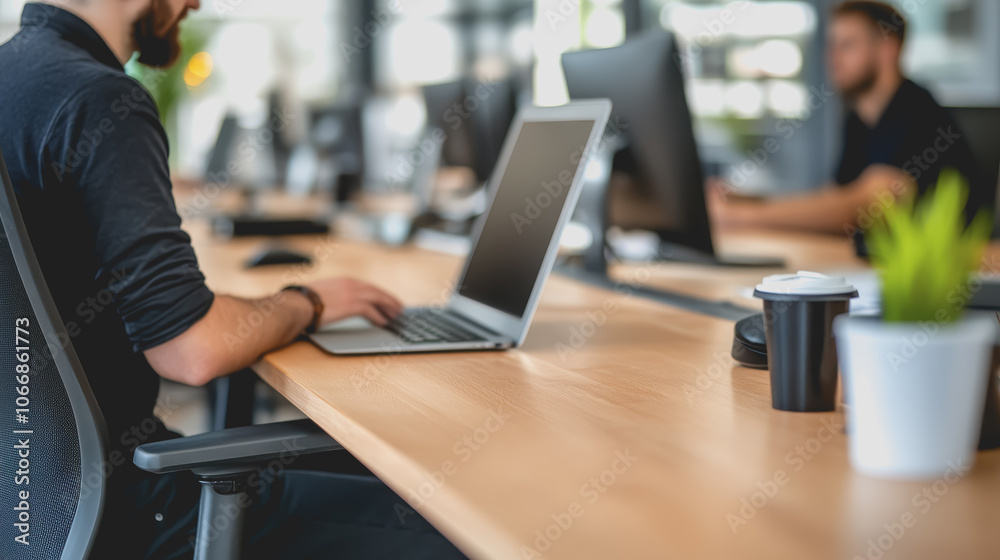 Casual Business Environment with People Working Casual Business Environment with People Working