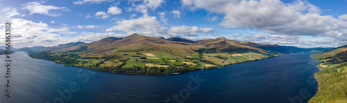 Loch Tay, Perthshire, Scotland. Panoramic Landscape. 