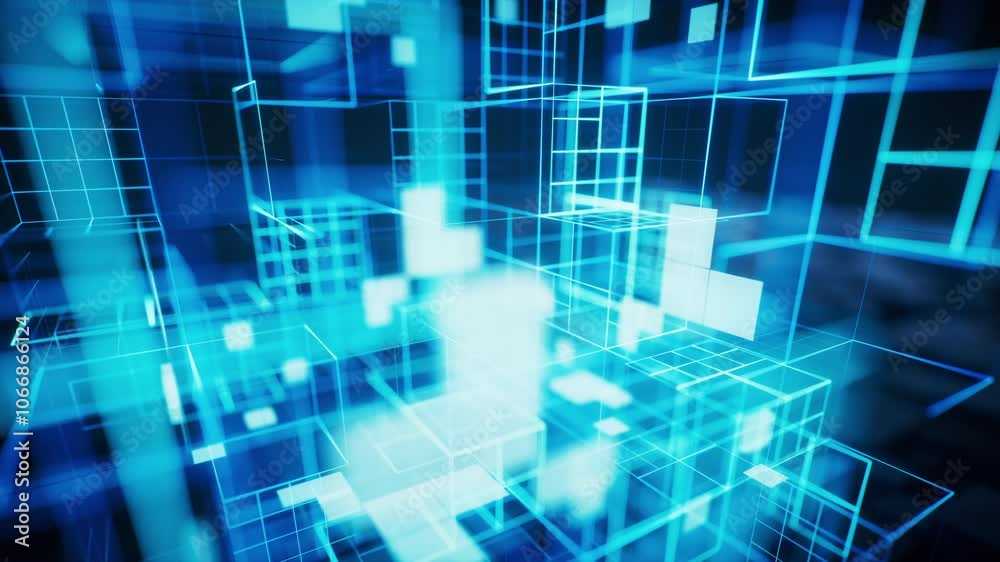Digital cyberspace with glowing cross lines, 3d rendering. Digital cyberspace with glowing cross lines, 3d rendering.