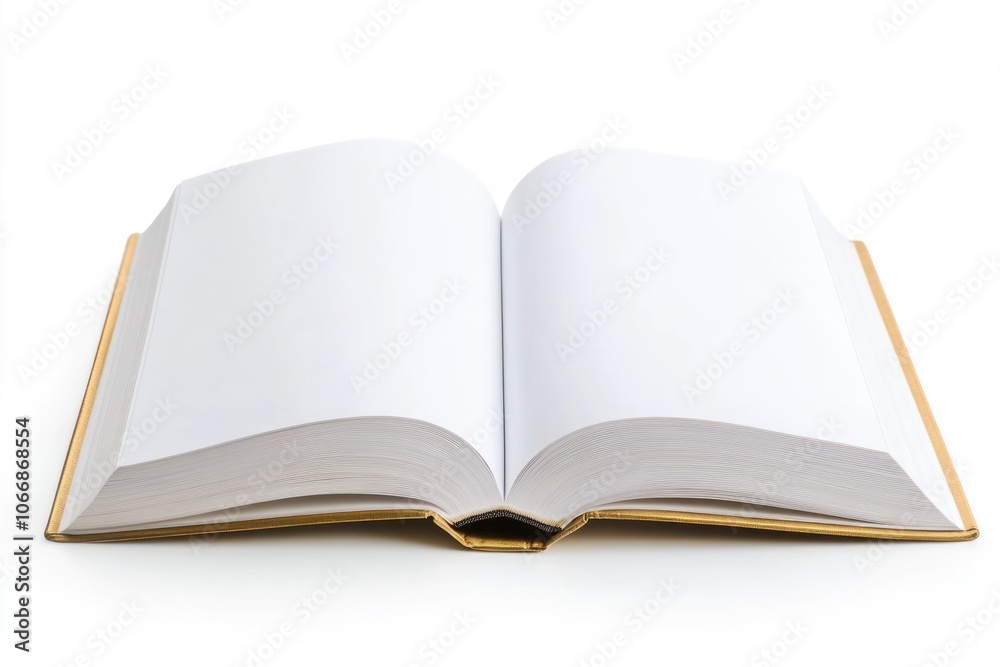 Open Book with Blank White Pages and a Gold Cover Open Book with Blank White Pages and a Gold Cover