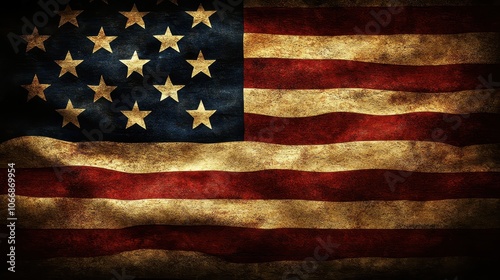Vintage American Flag, A Symbol of Patriotism and History