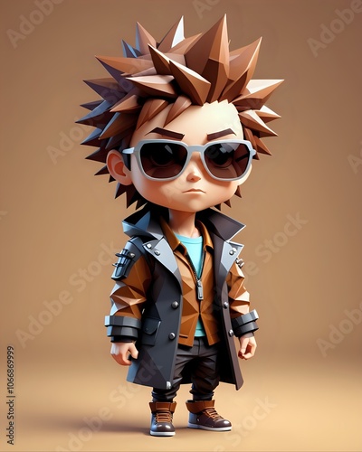 A stylish chibi character Ai-generated image