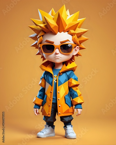 A stylish chibi character Ai-generated image