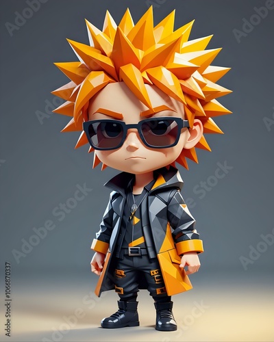 A stylish chibi character Ai-generated image