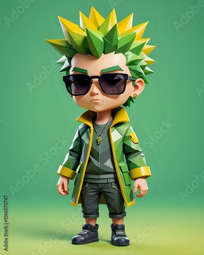 A stylish chibi character Ai-generated image