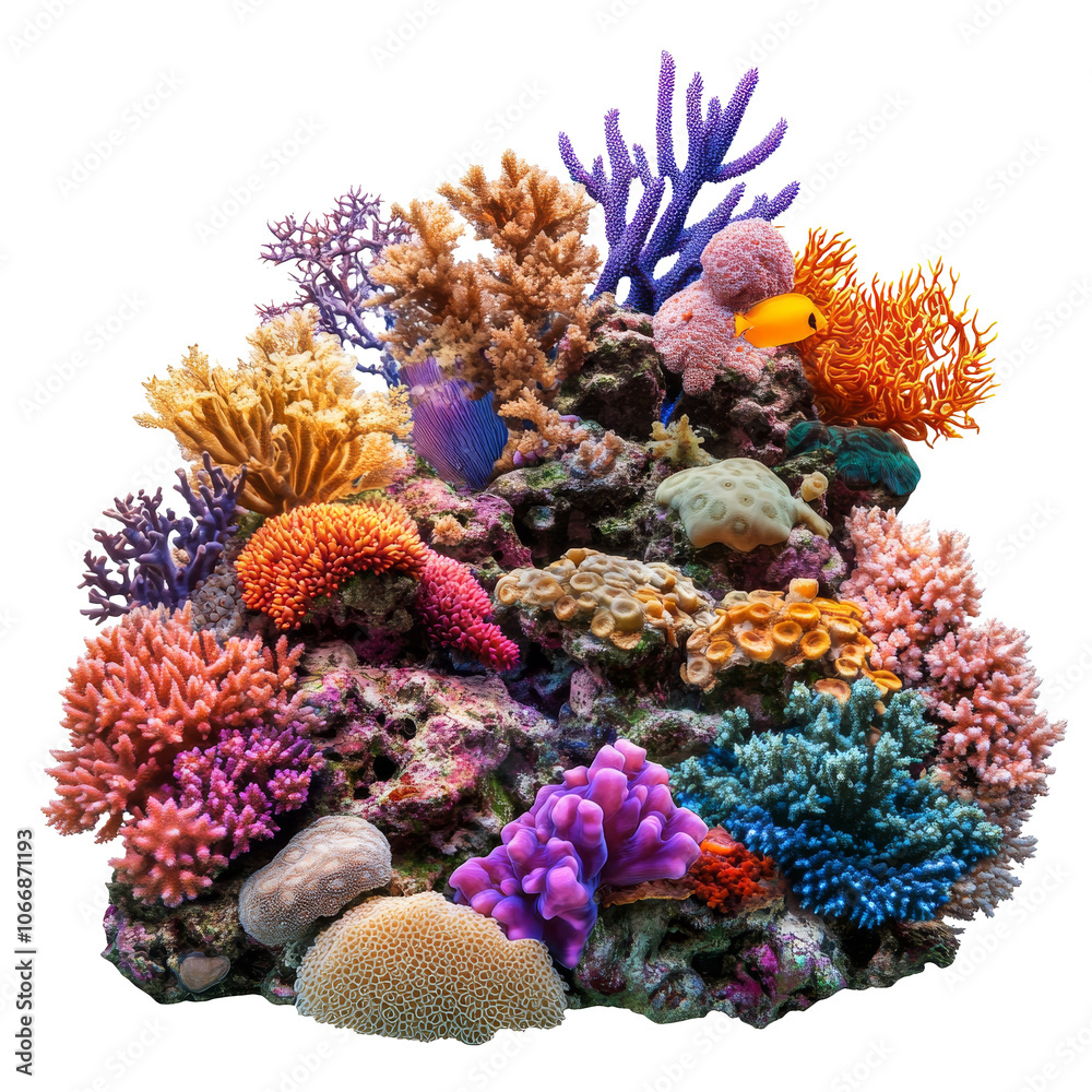 Obraz premium Diverse marine life in coral reef ecosystem