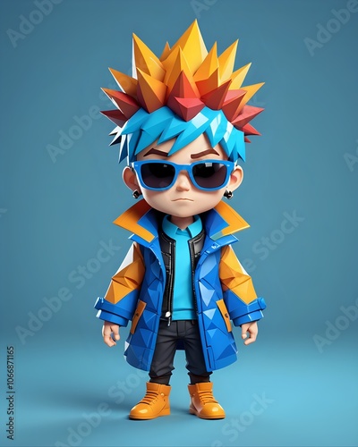 A stylish chibi character Ai-generated image