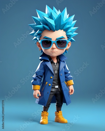 A stylish chibi character Ai-generated image