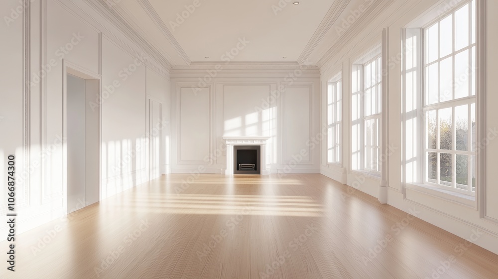 Empty Room with Fireplace. Empty Room with Fireplace.
