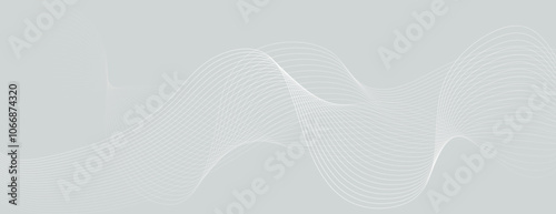 Professional minimal background with a light gray background, featuring wavy lines. Gray professional background with smooth texture. Minimal abstract gradient wavy line vector background