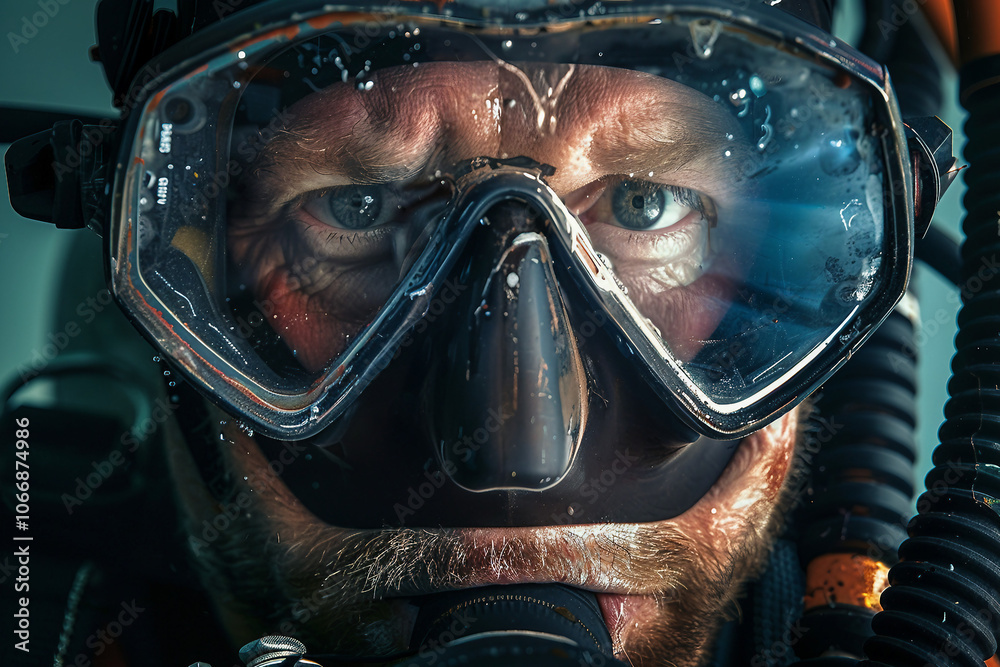Delightful underwater exploration, people swimming snorkeling diving, Generative AI