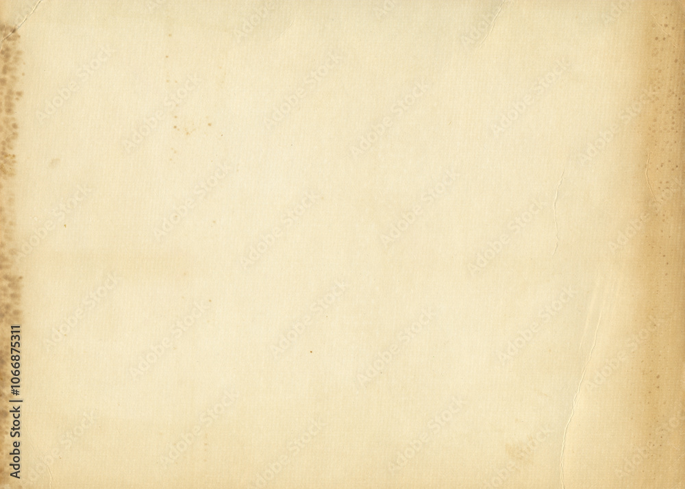Retro brown photo paper texture. Old antique sheet stained paper background. 