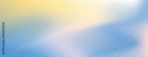 Soft gradient background, featuring a smooth blend of blue and yellow. The background has a dreamy, blurred texture. Blue and yellow background. Minimal abstract blur gradient vector background