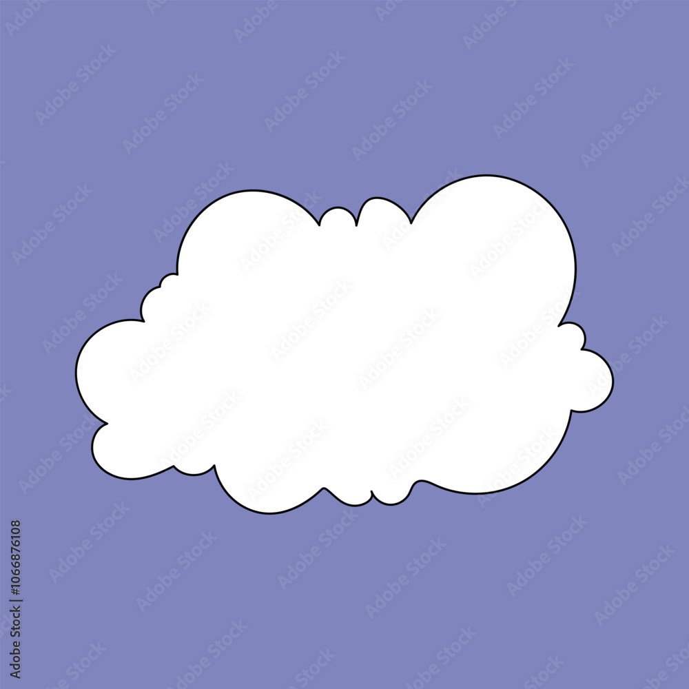 Vector abstract image of a white cloud in comic book style Vector abstract image of a white cloud in comic book style