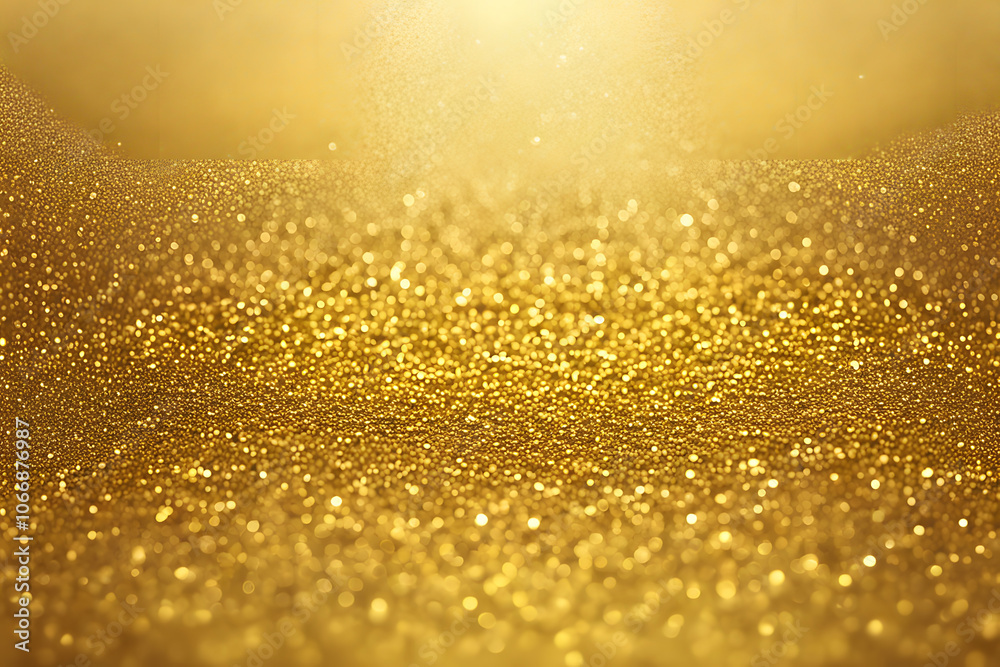 Golden glitter gradient from deep gold to bright yellow with fine sparkling particles, Ai Generated Golden glitter gradient from deep gold to bright yellow with fine sparkling particles, Ai Generated