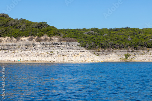 Forest and rocks around Colorado river photo