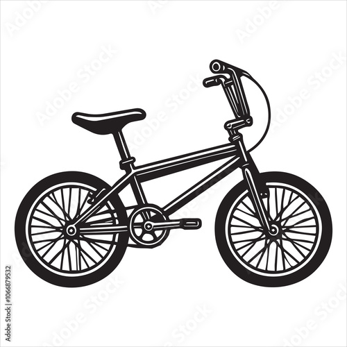 Bicycle Silhouette Clipart Design - Cycle Vector illustration in black and white