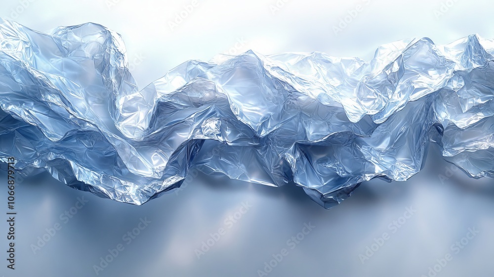 Crumpled white plastic with a highly reflective surface is used to make it. Crumpled white plastic with a highly reflective surface is used to make it.