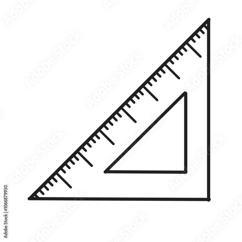 icon design with a triangle ruler symbol, suitable for , school icon, decoration, pattern or editing tool symbols