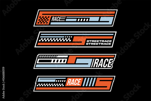 racing esport hud decal and stripe vector template