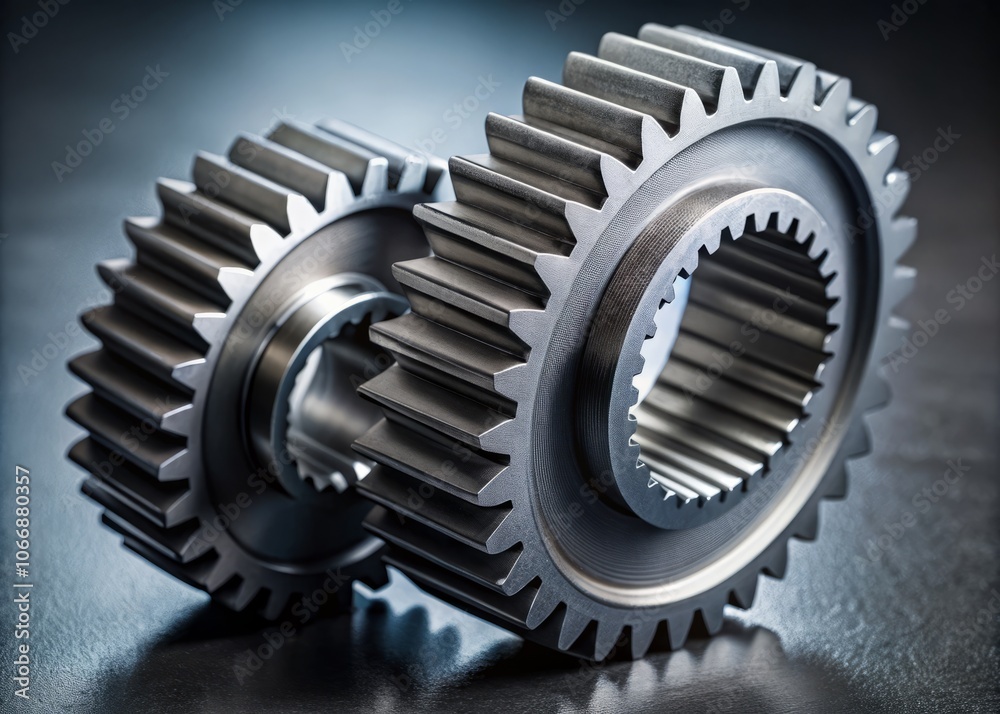High-Quality Product Photography of Dark Gray Gear Teeth Against a Light Gray Background, Showcasing Precision Engineering and Industrial Design Elements for Stock Usage High-Quality Product Photography of Dark Gray Gear Teeth Against a Light Gray Background, Showcasing Precision Engineering and Industrial Design Elements for Stock Usage