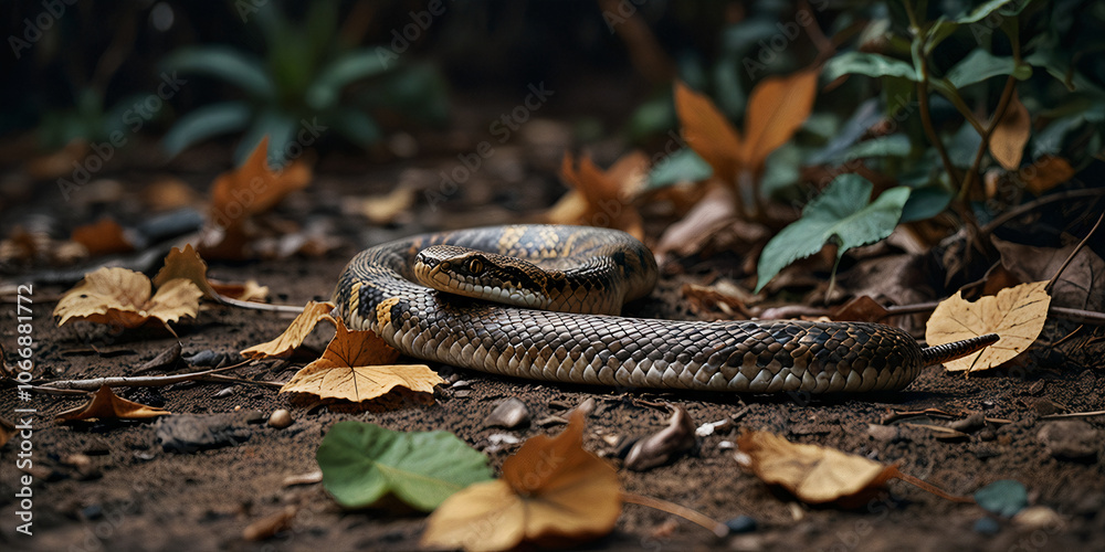 Obraz premium snake in the forest