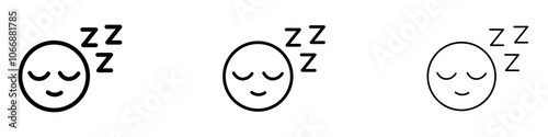 Sleeping baby icon in stroke line.