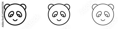 Panda icon in stroke line.