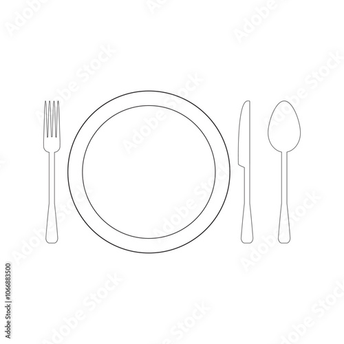 Restaurant table setting vector icon