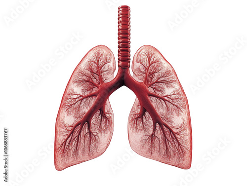 Detailed Anatomical Illustration of Human Lungs