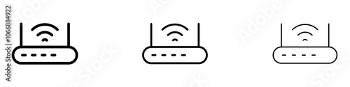 Wifi modem icon in stroke line.