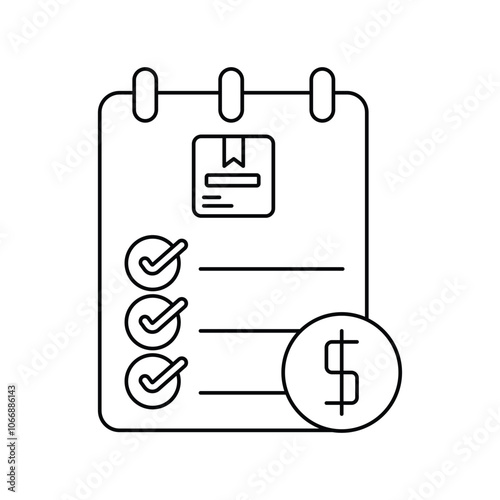order fulfillment line icon with white background vector stock illustration